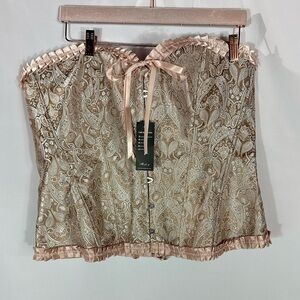 NWT alivila y fashion rose gold paisley corset size 5XL